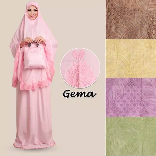 Mukena katun polino warna kerancang Gema 09