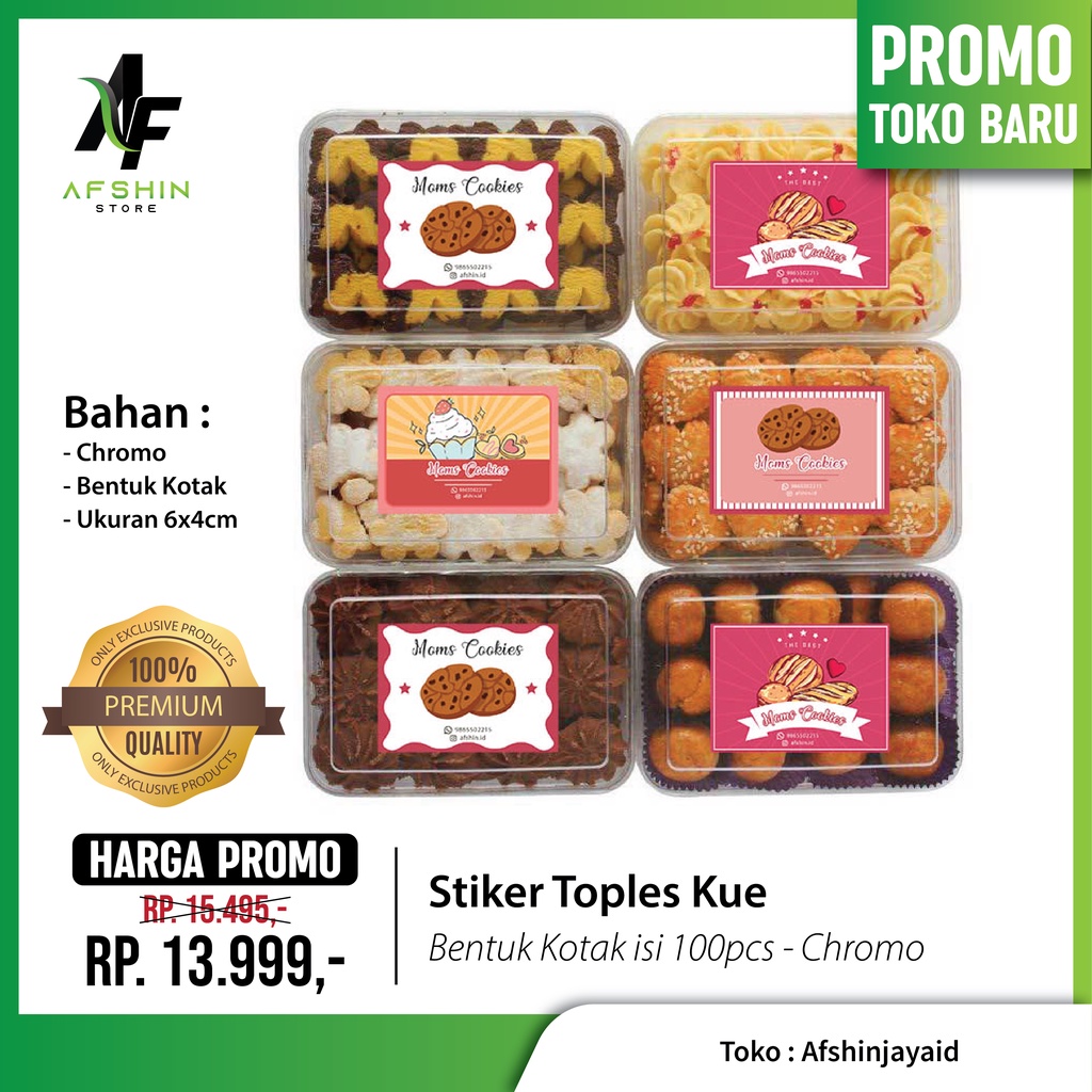 

Stiker Toples Kotak Cocok Untuk Usaha Kue Lebaran Stiker Bentuk Kotak 100pcs Bahan Chromo Harga Murah
