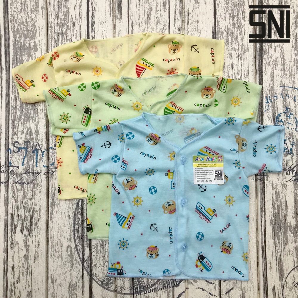 3 Pcs Baju Bayi Baru Lahir Motif Lengan Pendek Newborn DNW BABY