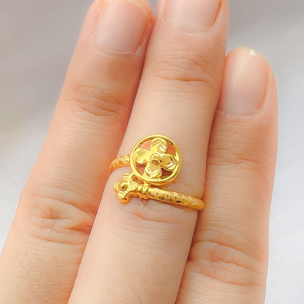 Cincin anak dan dewasa emas asli kadar 700 70% 16k selisih LVV bulat segi setengah gram besar ringan kuning terbaru