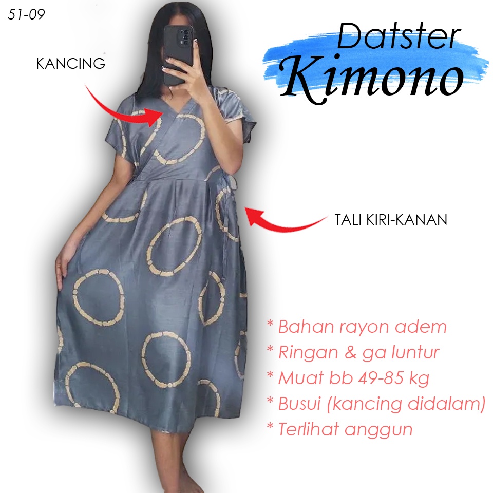 PALING MURAH] Daster Kimono Jumbo Polos Cantik Ld 120cm / Busui Friendly Daster Kekinian Terbaru Len