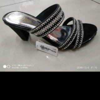  Sandal  Pesta  heels LDP26 3MSBCK Black Sz 38 39 Merk  Fladeo 