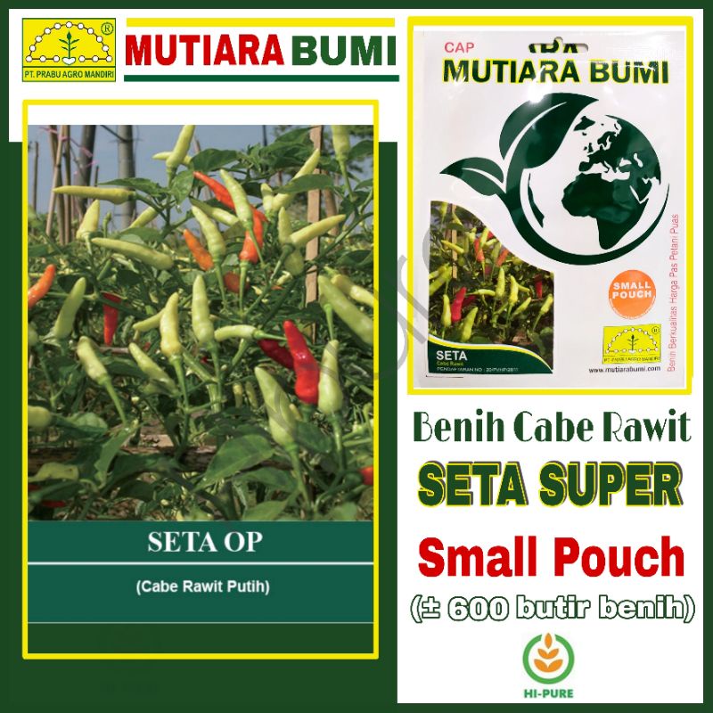 BENIH CABE CABAI RAWIT SETA SUPER ISI 600 BUTIR BENIH CAP MUTIARA BUMI