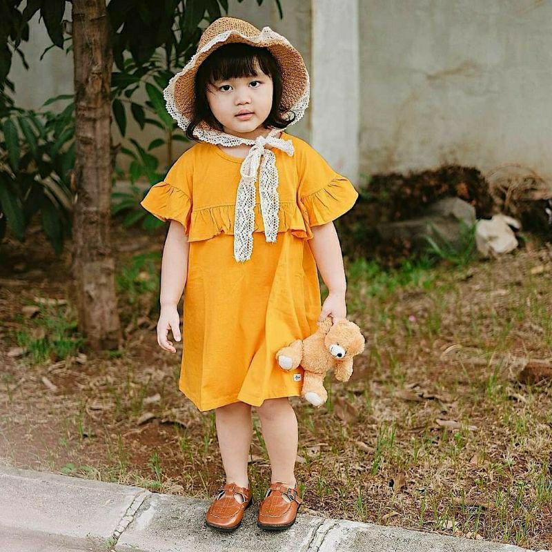 LING LING DRESS 1-5 TAHUN RUFFLE POLOS