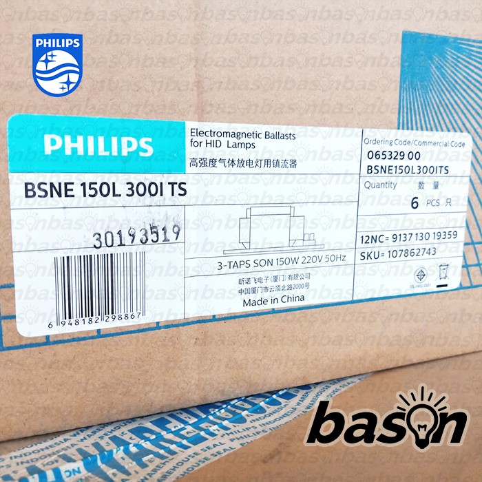 PHILIPS BSNE 150 L300 ITS - Ballast lampu SON