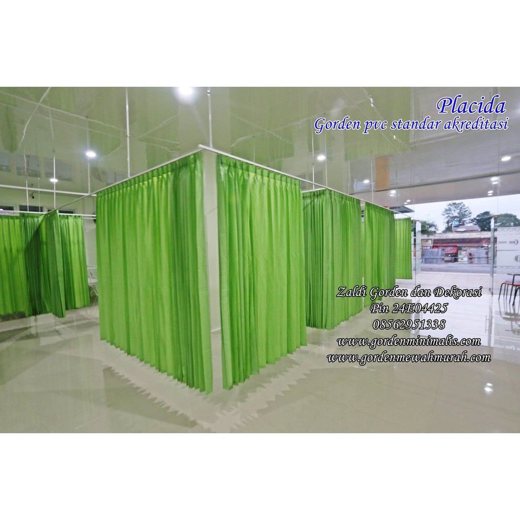 Tirai Gorden rumah sakit bahan PVC Plastik anti noda anti bakteri