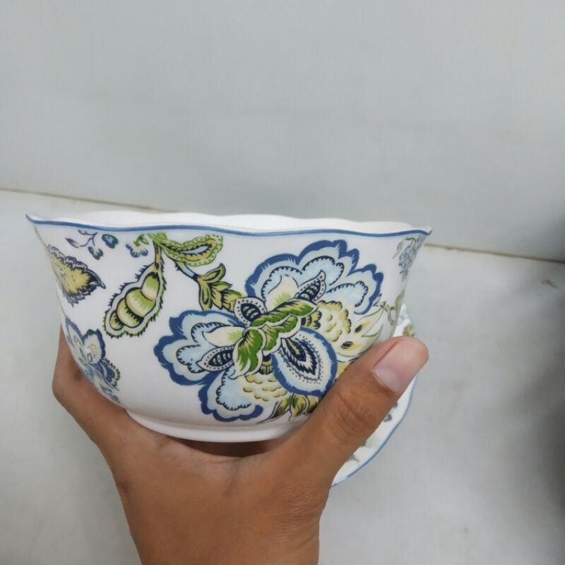 SHABBY BLUE BOWL MANGKOK KERAMIK SANGO