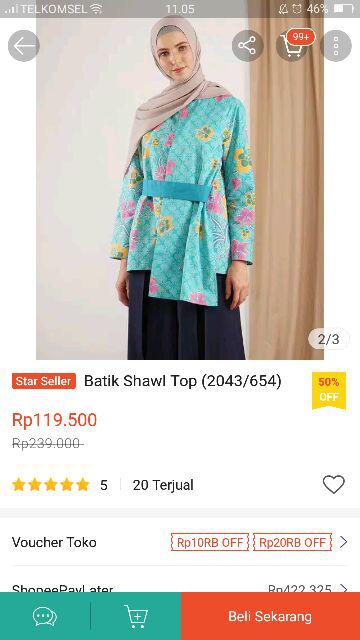 Batik Shawl Top (2043/654)