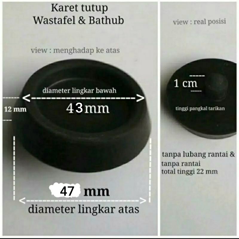 Karet tutup bathtub / Karet tutup lubang wastafel