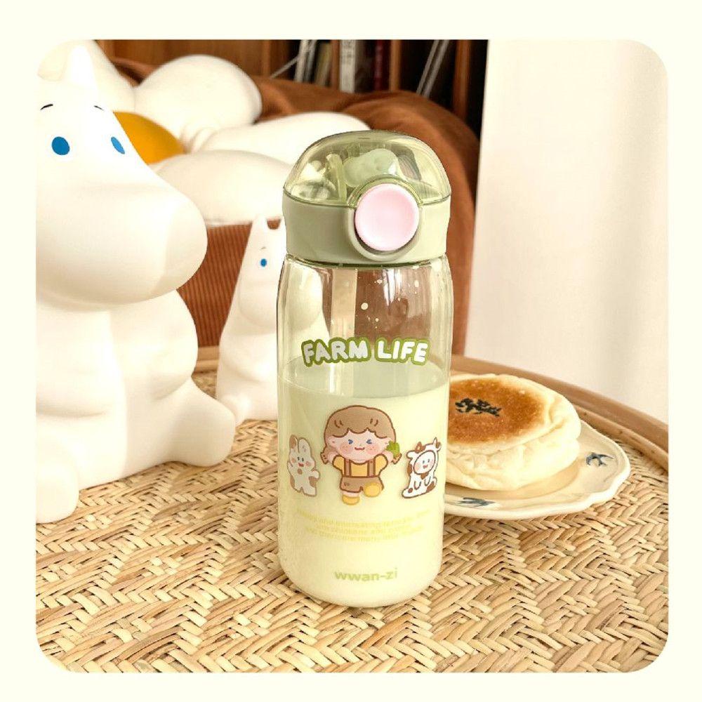 Solighter Botol Air Minum Anak Sekolah Portable Anti Bocor 450ML Cup Plastik