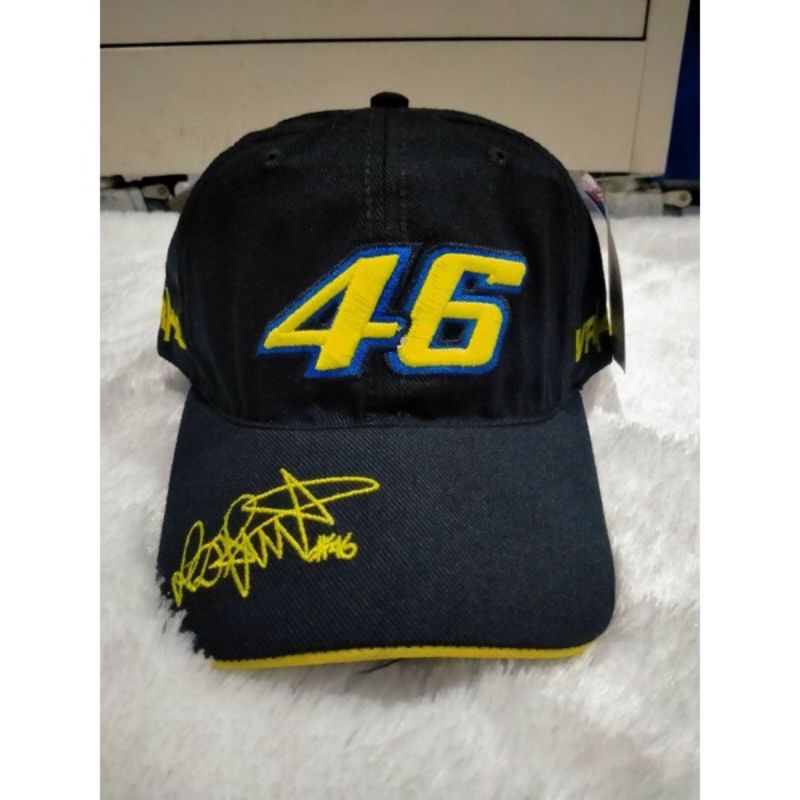 TOPI VALENTINO ROSSI HITAM