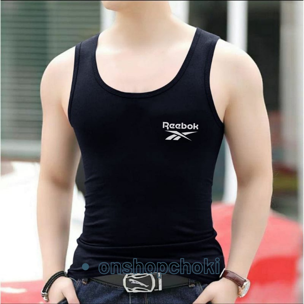 Singlet Pria Dewasa LOGO Rebuk Singlet Dewasa Cowok Cewek Cotton Combed Kualitas Premium Adem