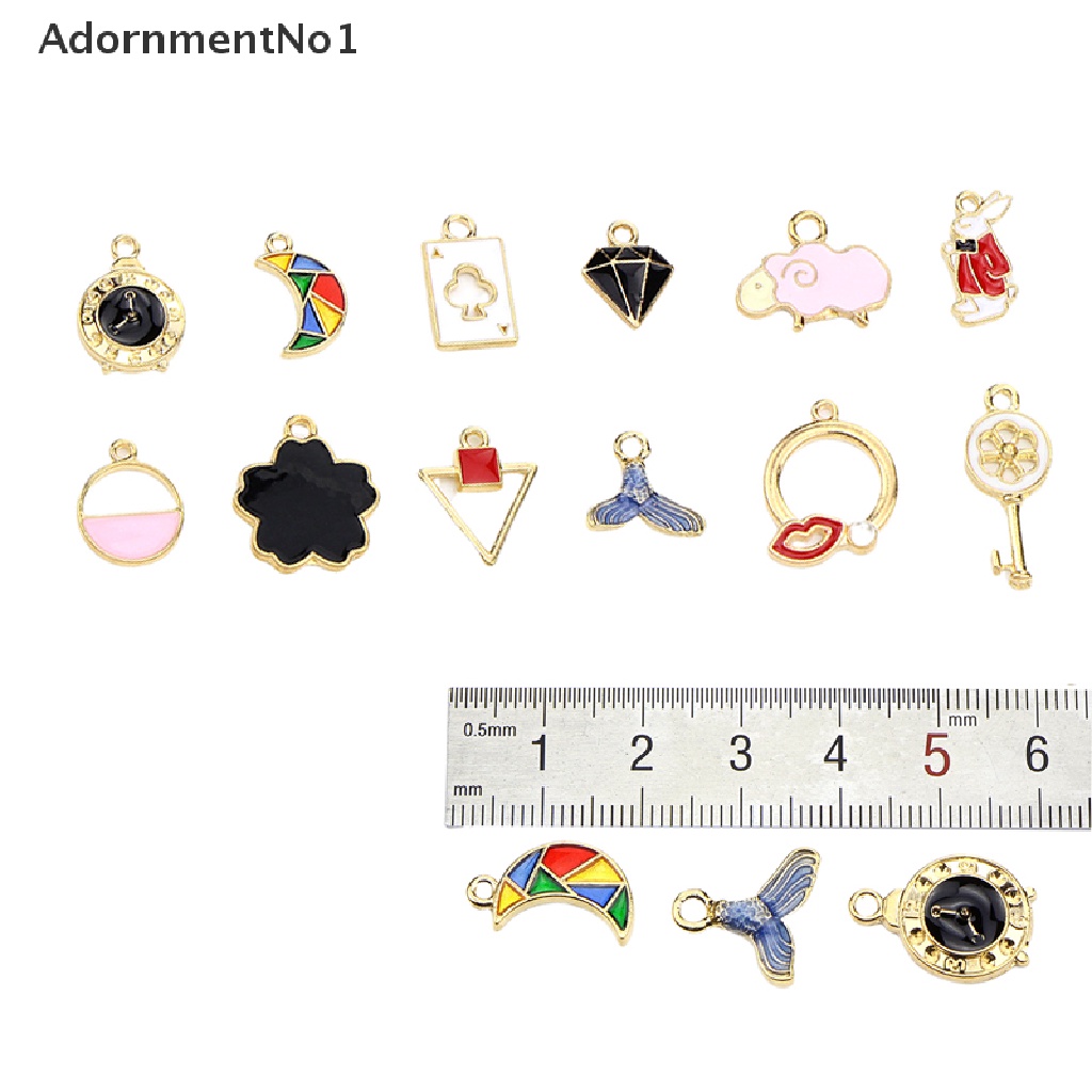 (AdornmentNo1) 30pcs / Set Charms / Liontin Enamel Gaya Campur Bahan Metal Untuk DIY Perhiasan