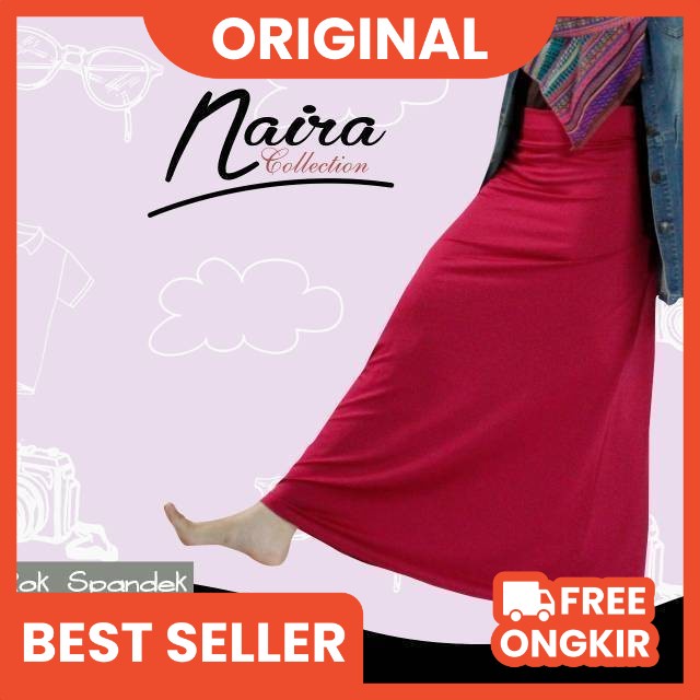 Rok Panjang Spandek All Size Wanita Muslim Murah Bahan Jersey Licin Soft  Best Seller Bisa Cod-4