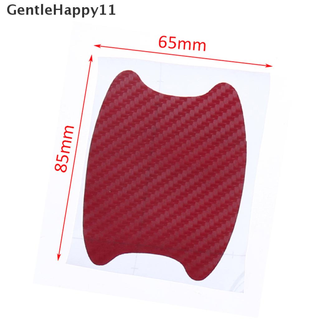 Gentlehappy 4pcs / Set Stiker Film Pelindung Gagang Pintu Mobil Bahan Carbon Fiber Anti Gores