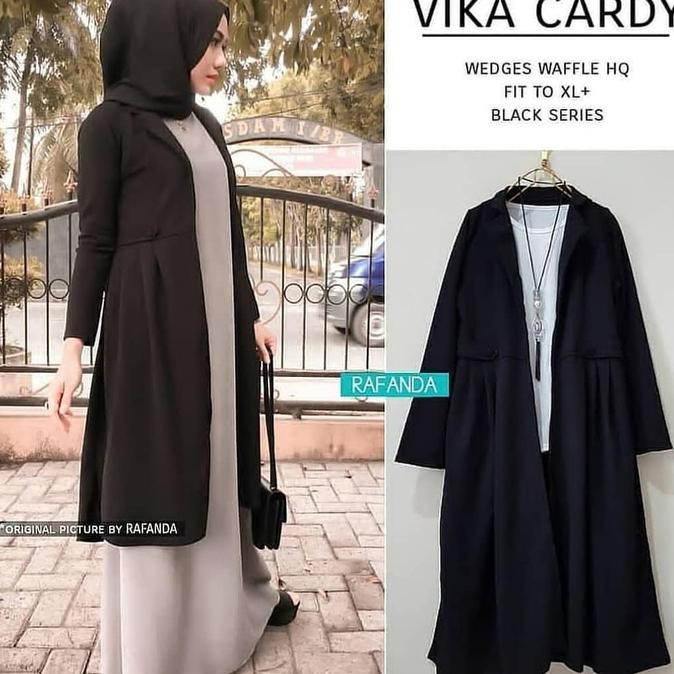 Parwaniawana_store OUTER WANITA / VIKA CARDY / JUAL OUTER TERMURAH - Hitam