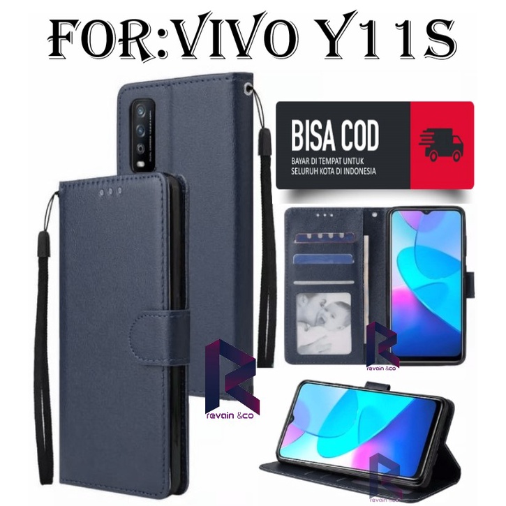 VIVO Y11S FLIP WALLET LEATHER KULIT PREMIUM SARUNG BUKA TUTUP FLIP CASE VIVO Y11S