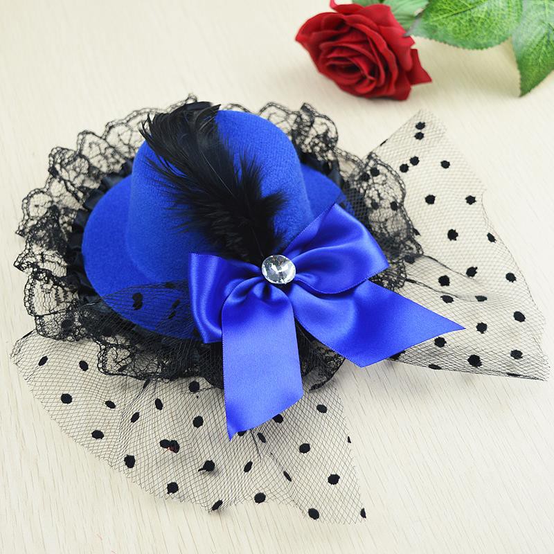 MINI TOP HAT AKSESORIS RAMBUT TOPI PITA  BULU KECIL