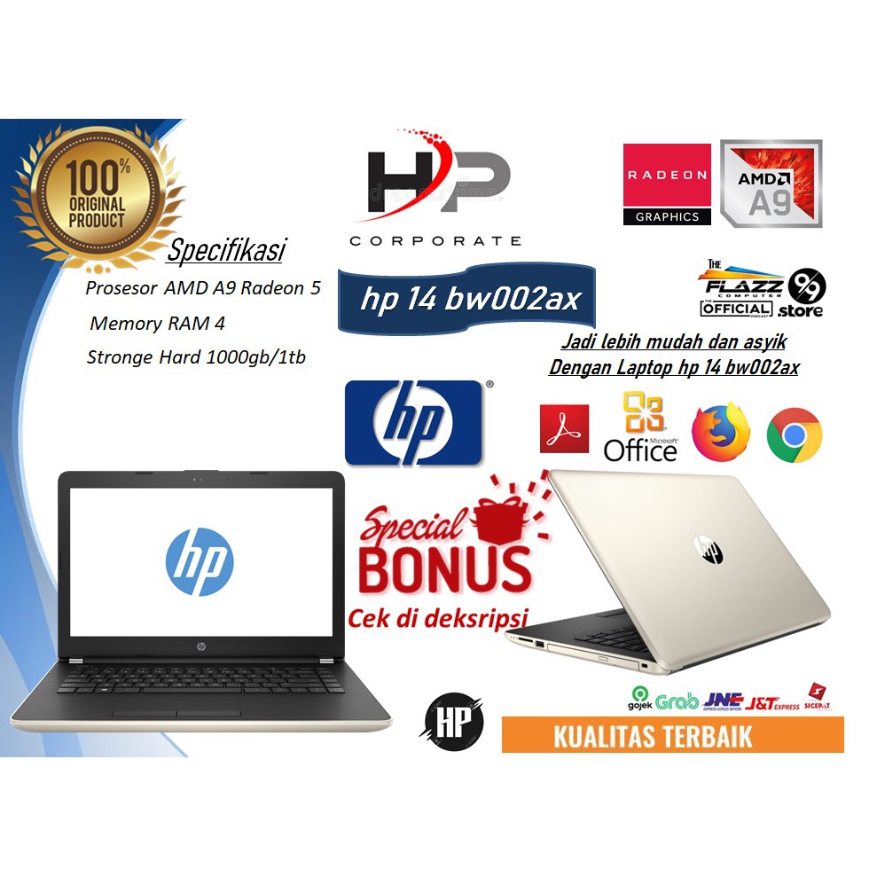 Laptop hp 14 bw002ax AMD A9 Radeon 5 Ram 4 1TB