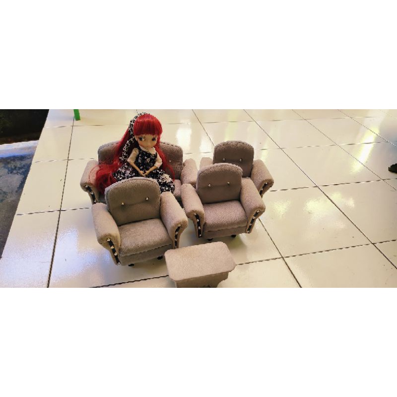 miniatur sofa set boneka Barbie atau boneka blythe boneka 30cm