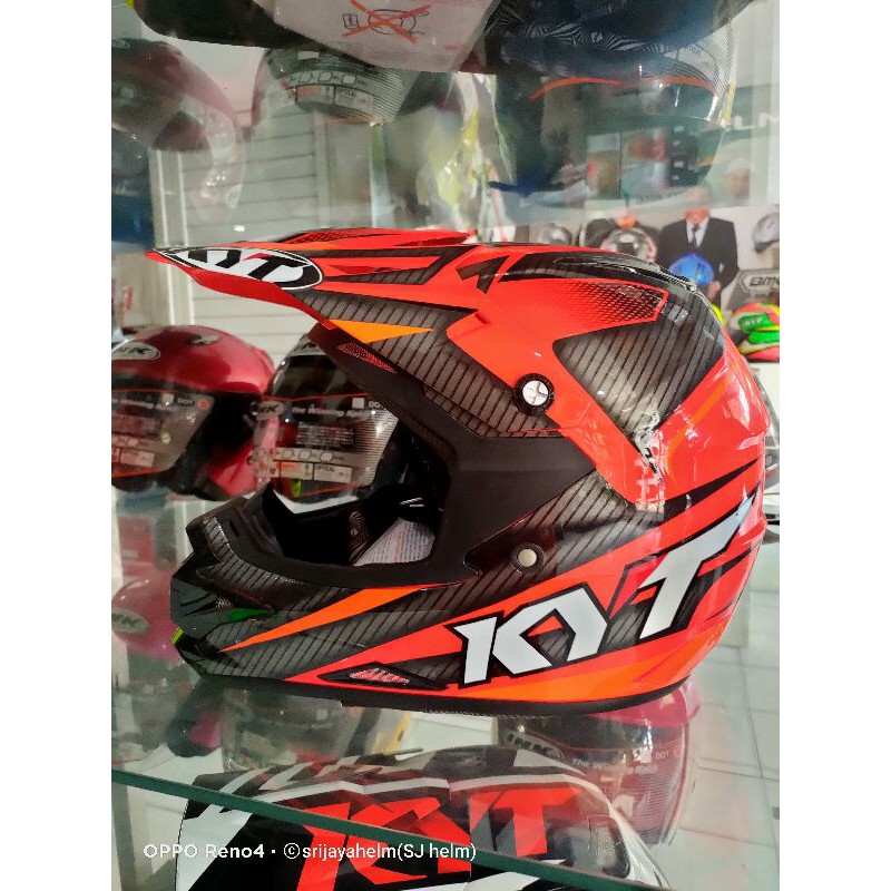 KYT CROSS OVER ORANGE BLAK/KARBON ORIGINAL ONGKIR 2KG
