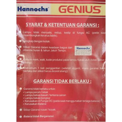 Lampu LED hannochs genius emergency / magic ac dc 12w 12 watt