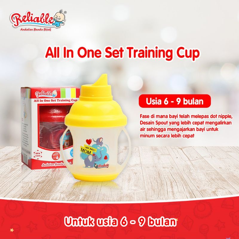 All In One Set Training Cup By Reliable || TRAINING CUP RELIABLE 225 ML || Botol Susu Anak