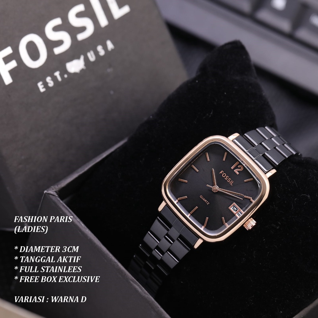 (FREE BOX) JAM TANGAN WANITA FASHION RANTAI BODY SEGI TANGGAL AKTIF