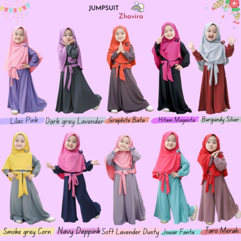 READY STOCK Jumpsuit zhavira/Baju anak model terbaru