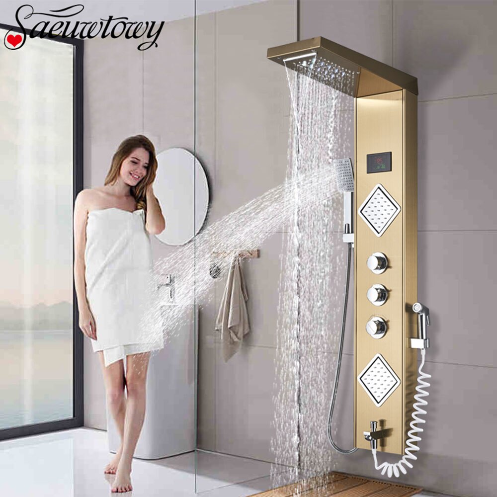 Jual LED Multi-Function Waterfall Shower Panel Bathroom Shower