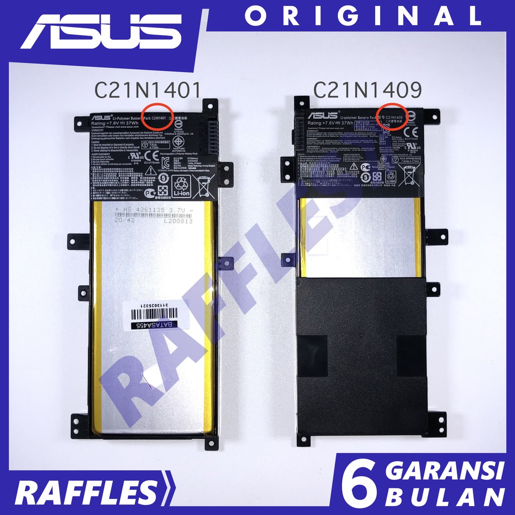 Baterai Asus X455L X455LA X455LAB X455LB X455LD X455LDB X455LF X455LJ X455LN X455LNB