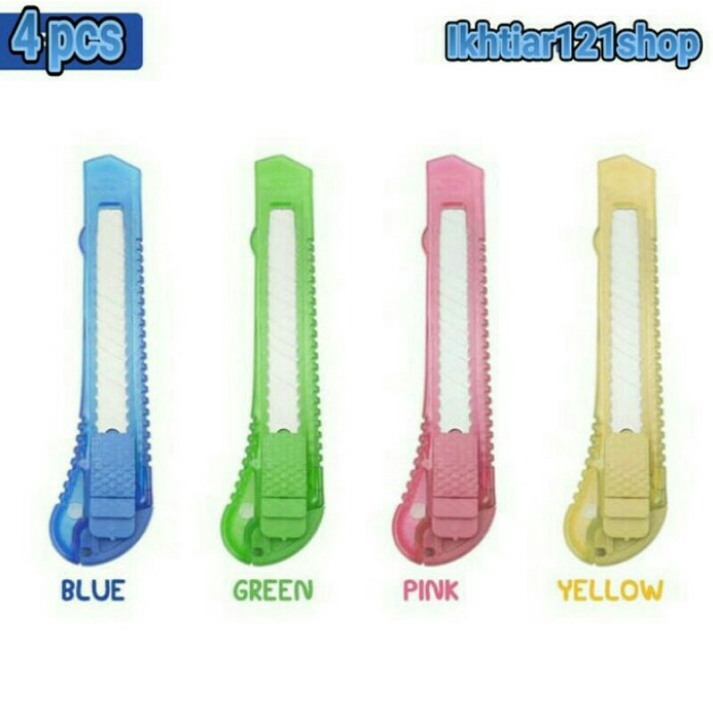 

Paket 4 Pcs Pisau Cutter Besar Super Tajam Warna Random