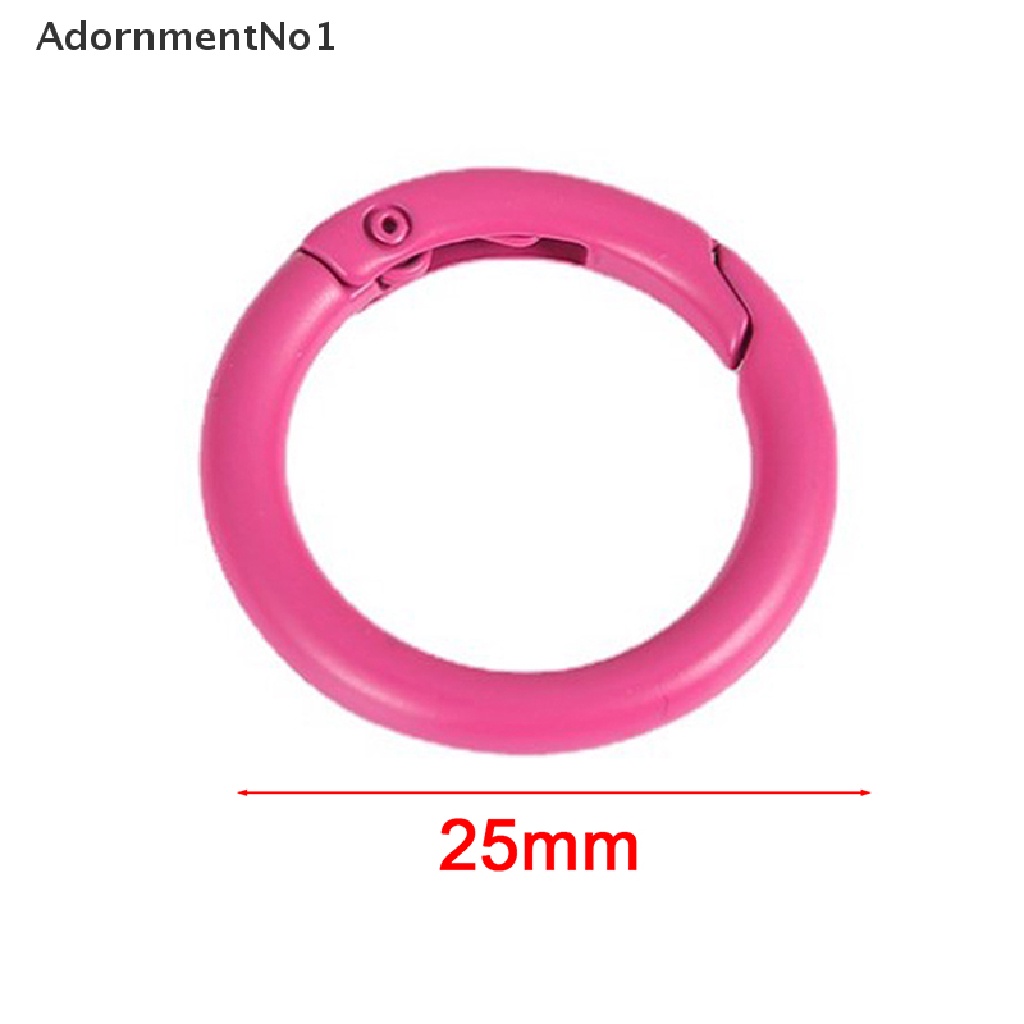 [AdornmentNo1] 10Pcs/lot Metal Spring Gate O Ring Openable Round Carabiner Keychain [new]