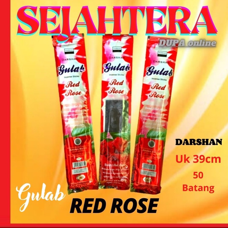 Dupa Hio India Darshan Red Rose Pouch isi 50 batang