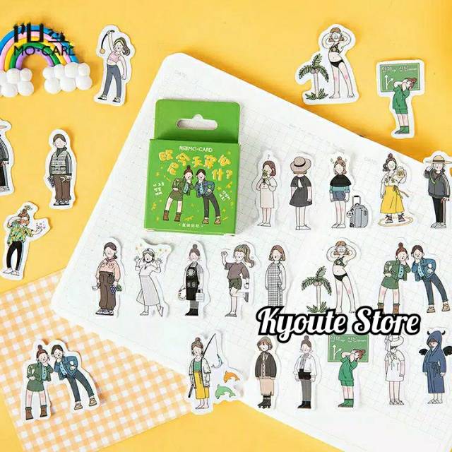 

Sticker Lucu Korean Girl Mini Emoji for Scrapbook DIY Bujo Planner Diary HP