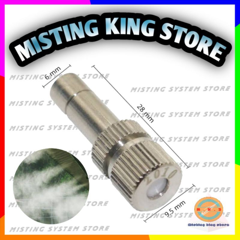 MIST NOZZLE 0.1/0.2/0.3/0.4/0.5/0.6/0.8 MM HEADY MISTING EMBUN DISINFECTANT SPRAY SLIP LOCK 6MM