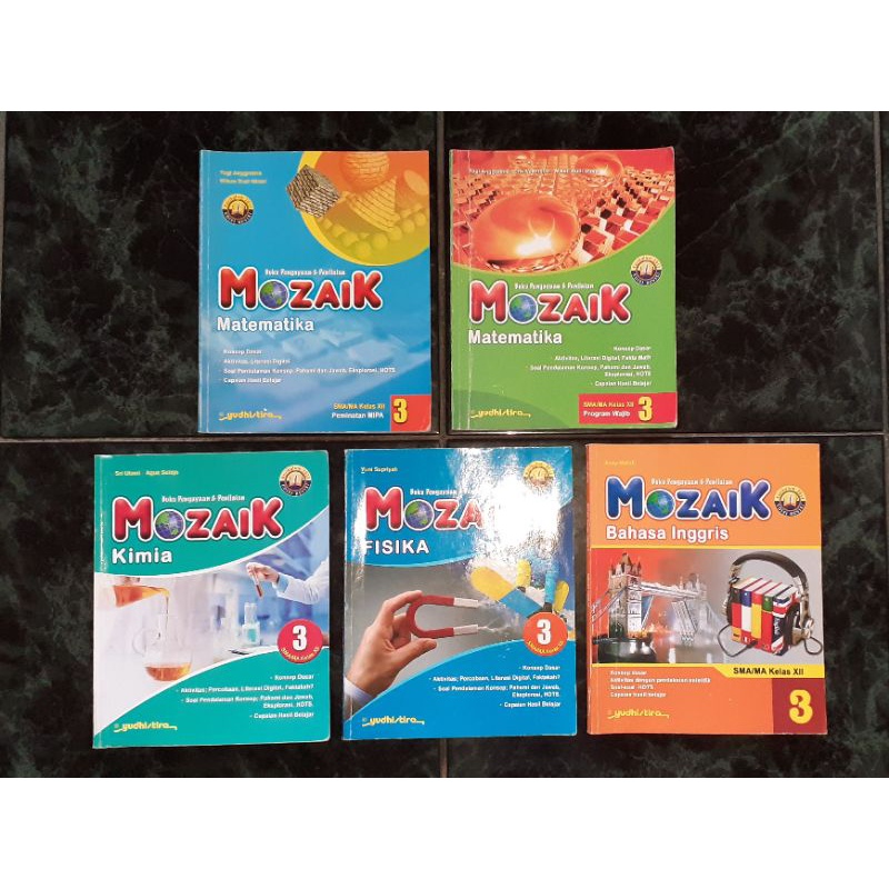 [BOOKED] PRELOVED BUKU MOZAIK KELAS 12 FISIKA, MAT. MINAT, MAT. WAJIB, BIG