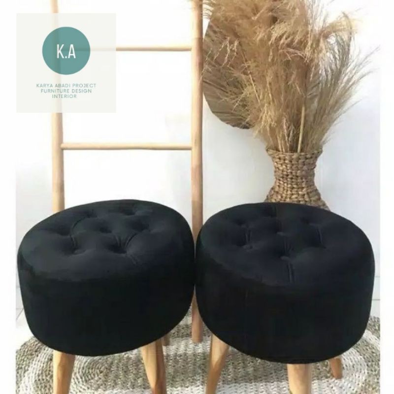 Kursi Stool ( Sofa Stool Model kancing ) Sofa Tamu Minimalis
