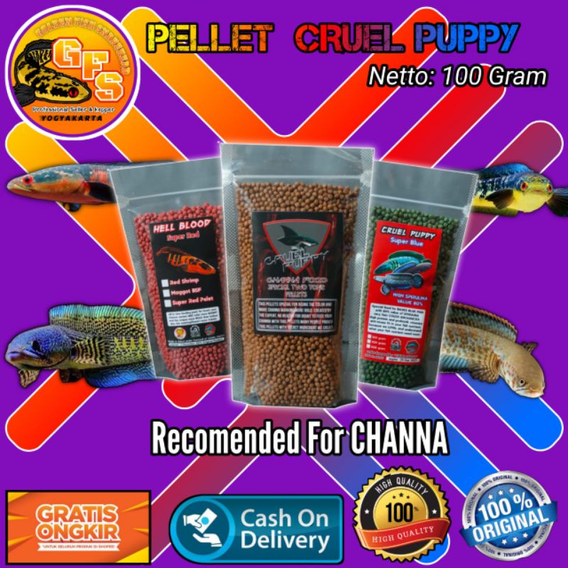 Pellet Channa CRUEL PUPPY 100 Gram