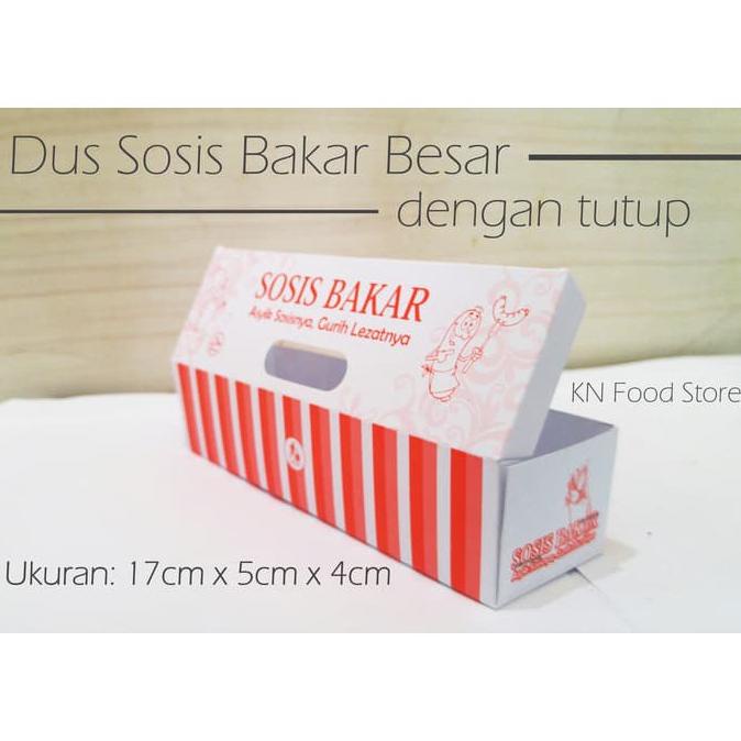 

Dus Sosis Bakar 17Cm Dengan Tutup 50Pcs-Dus Kemasan Sosis Bakar Besar-