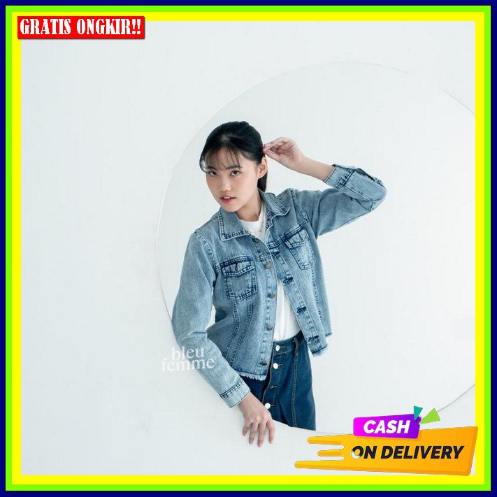 Jaket Jeans Kekinian Cewek Levis Wanita Jins Import Denim Jacket Ec505 [Jaket Giska Ro] Jaket Wanit 