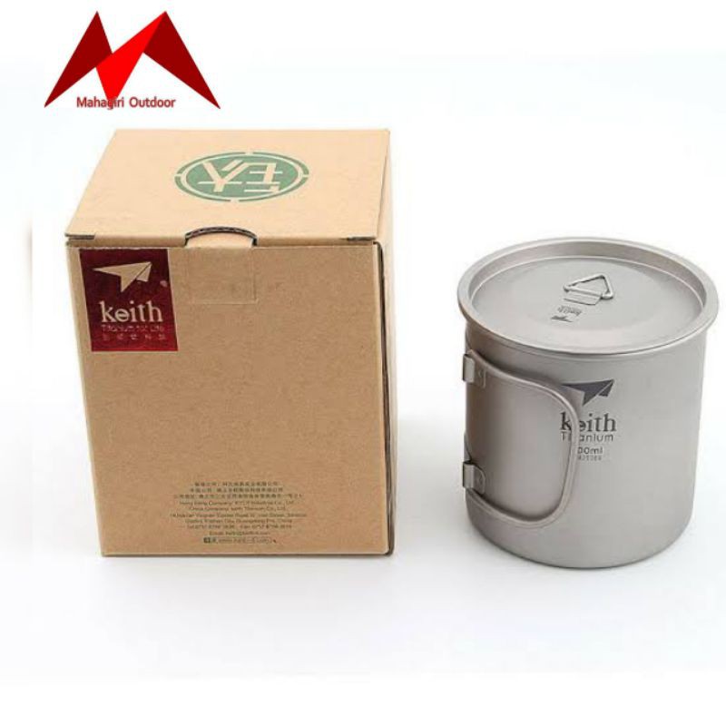 Keith titanium Ti3205 500ml mug with folding gelas cangkir ultralight