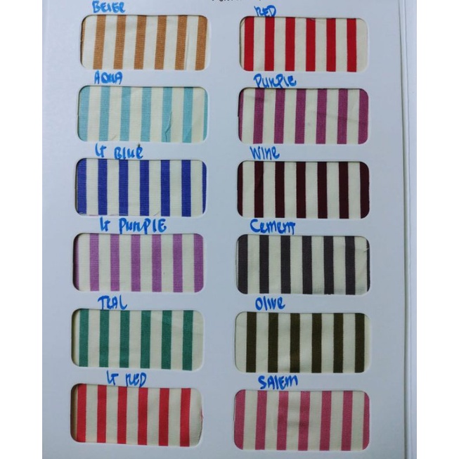 BAHAN KAIN KATUN JEPANG TOKAI SENKO MOTIF GARIS SALUR BESAR