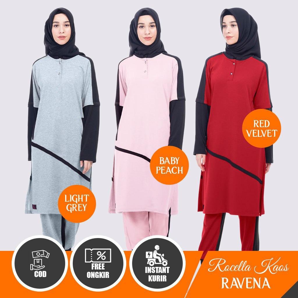 Rocella Kaos Ravena/Pakaian Olahrga Wanita/Atasan Wanita/Fashion Muslimah - DZ
