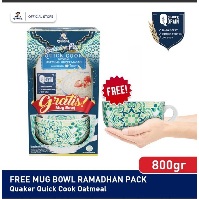 Quaker Quick Cooking Oatmeal free mug(Random)