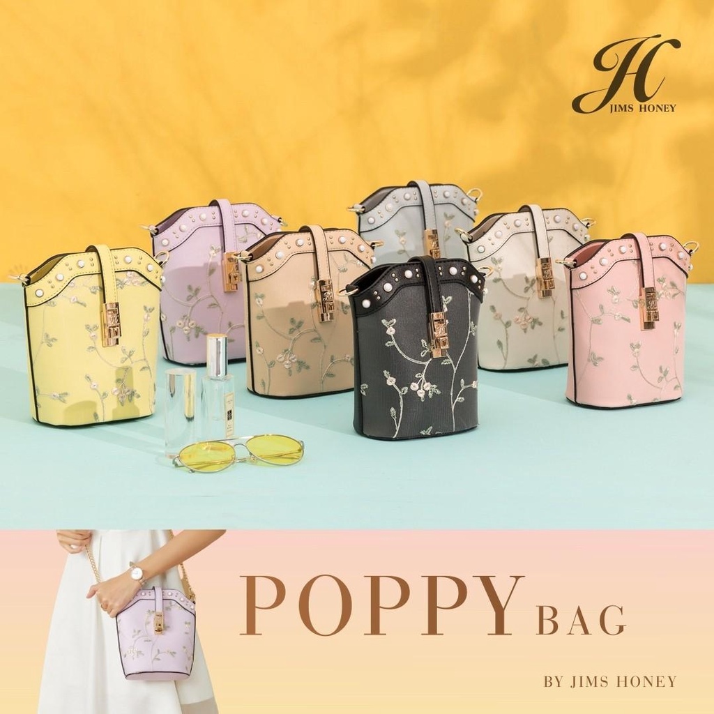 Jims honey poppy bag tas selempang wanita import rantai jimshoney original fashion sling bag korea kpop tas hp realpic cod