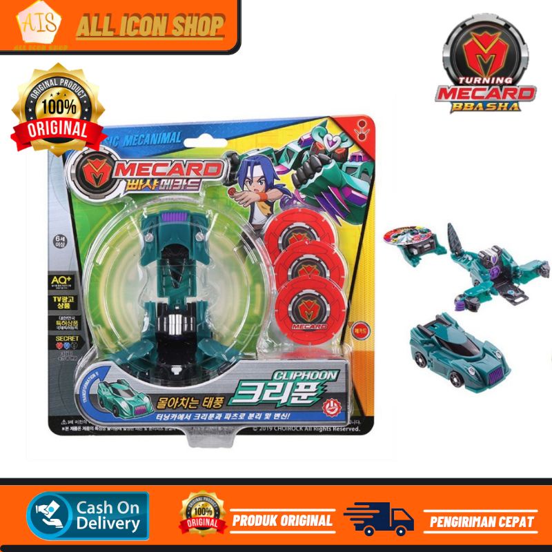 TURNING MECARD BBASHA BASIC MECANIMAL CLIPHOON ORIGINAL - Mainan anak transform robot