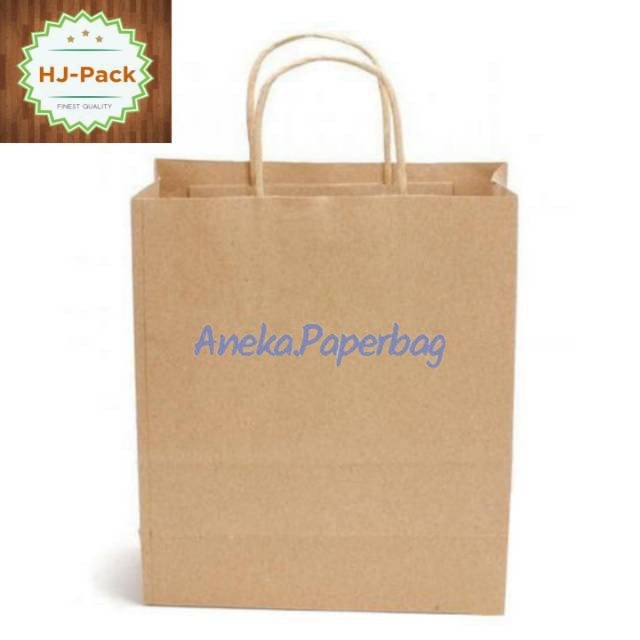 

MIN20PCS Paperbag coklat polos ukuran 22x6x32 paperbag polos uk 22x6x32 Best Seller