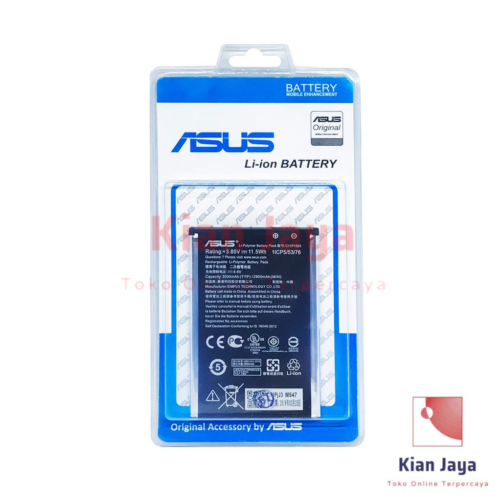 Baterai Asus Zenfone 2 Laser 5.5 inch Selfie ZD551KL ZE551KL C11P1501 Original OEM Batrai Batre Battery Hp Ori