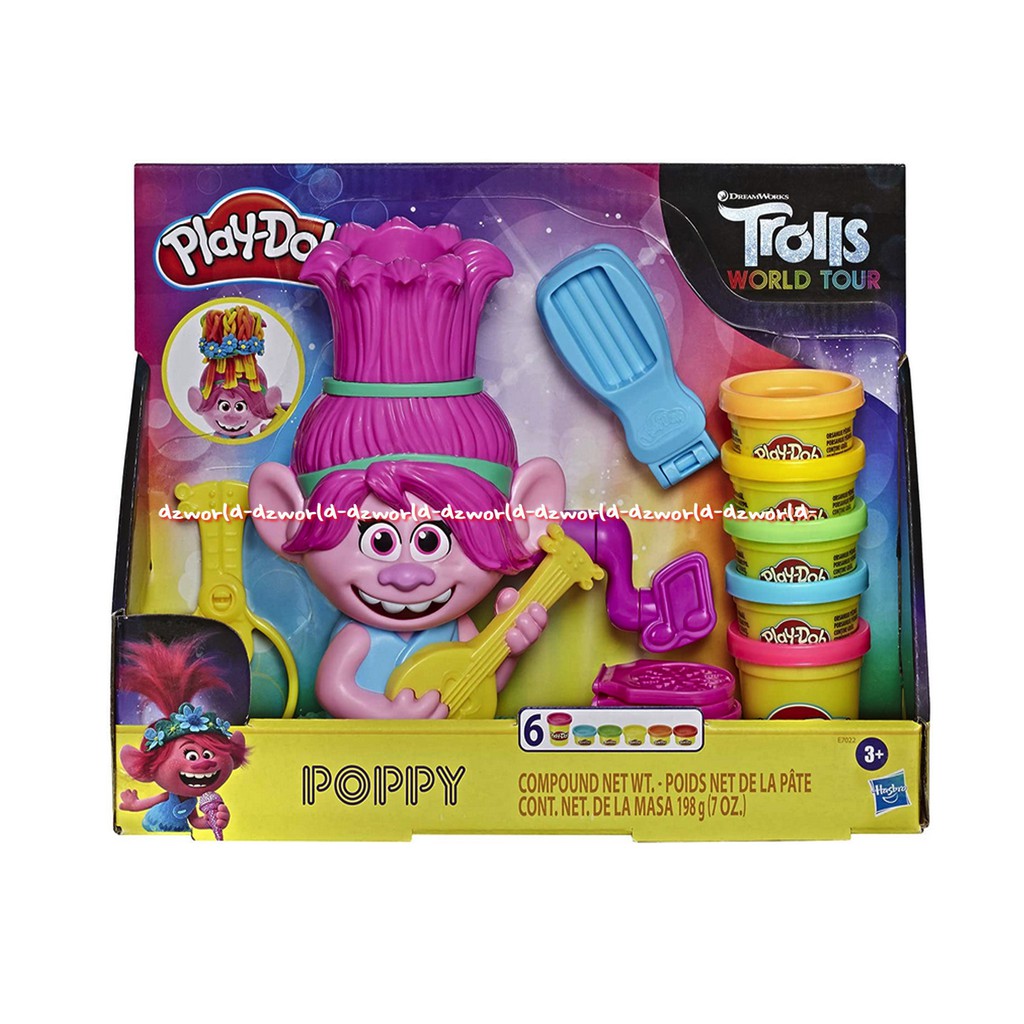 PlayDoh Trolls Poppy Mainan Playdoh Boneka Trolls Dengan Cetakan
